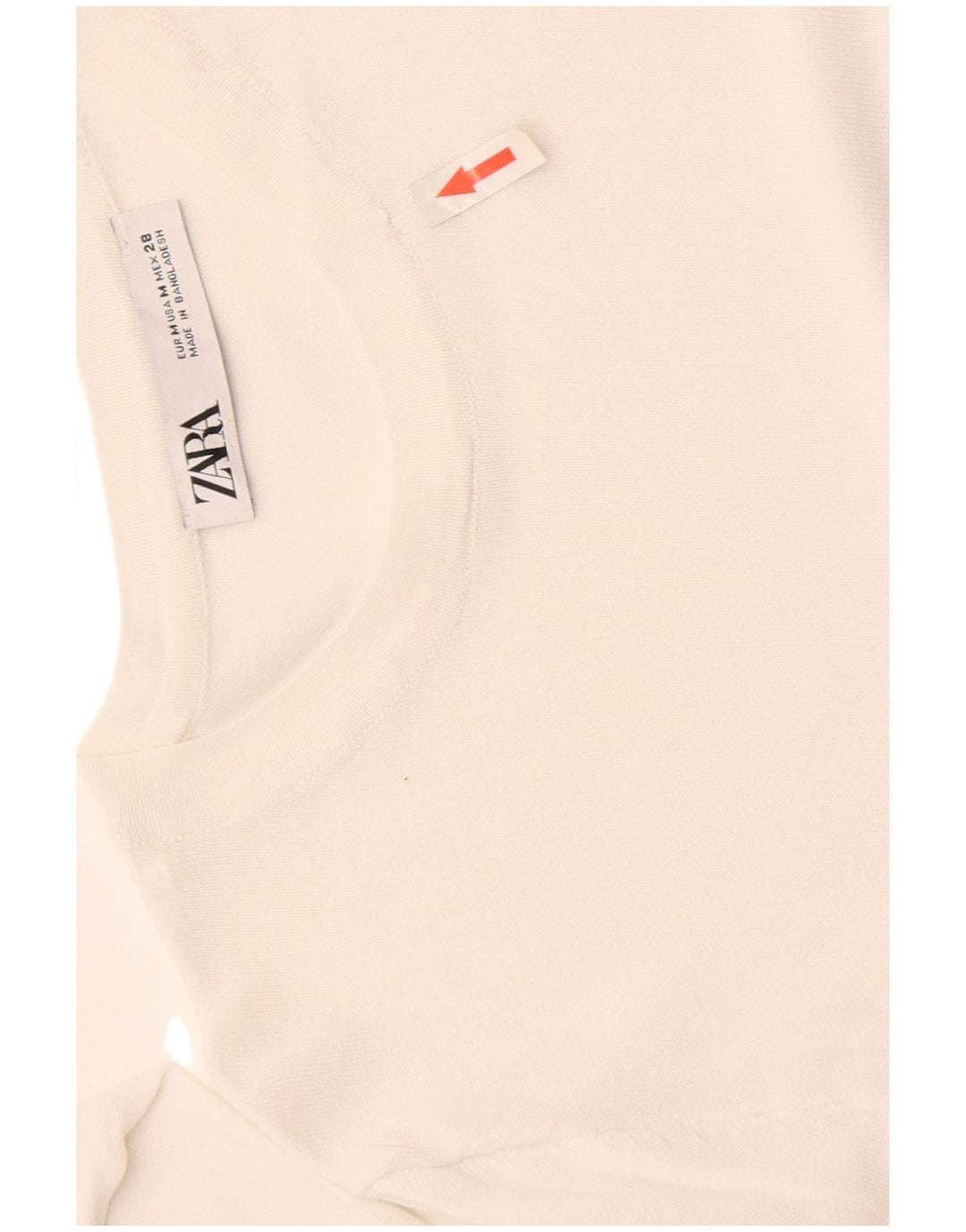 Zara Top feminino transparente manga comprida Reino Unido 12 viscose branca média