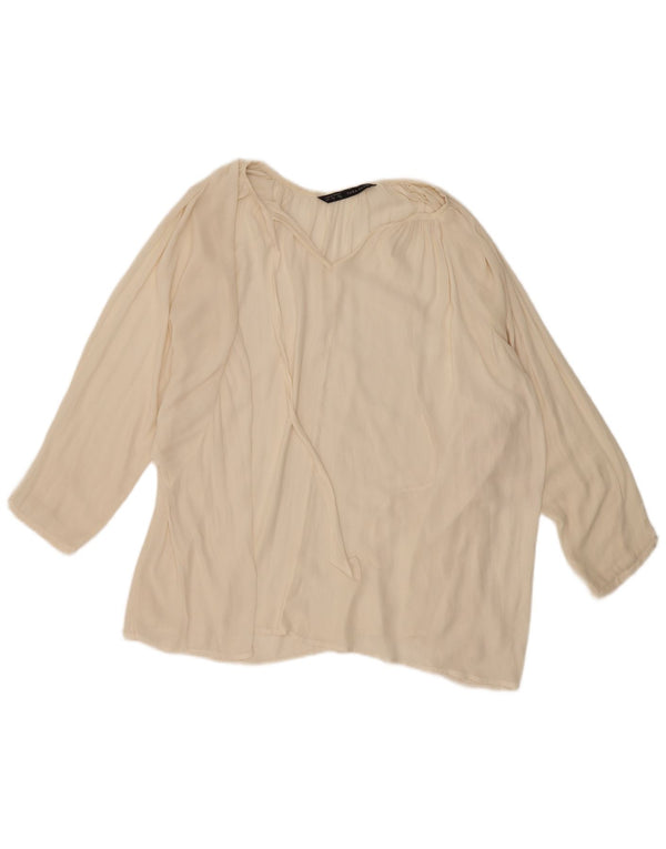 Blusa feminina Zara manga comprida oversized UK 16 grande off white