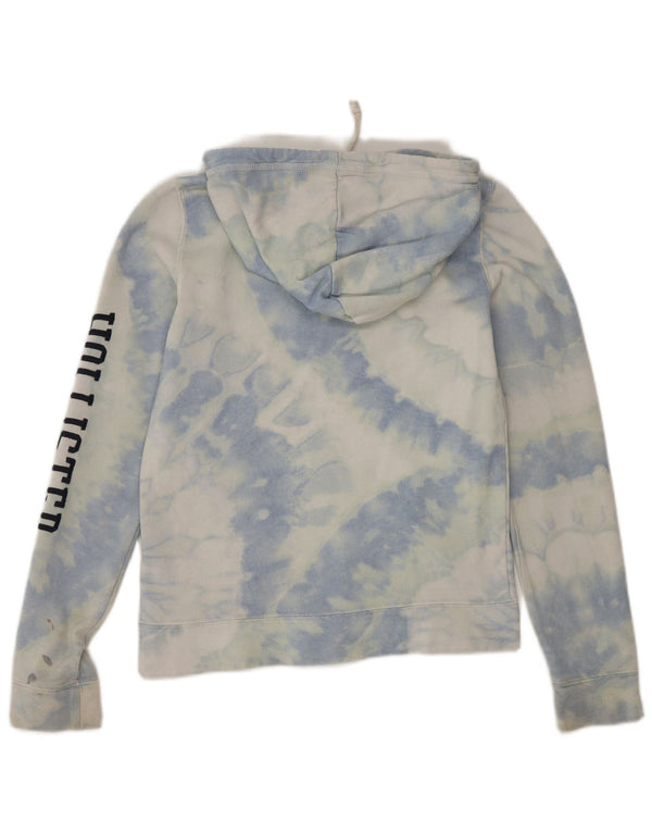 Hollister moletom feminino com capuz e ajuste relaxado gráfico UK 2 2XS azul tie dye