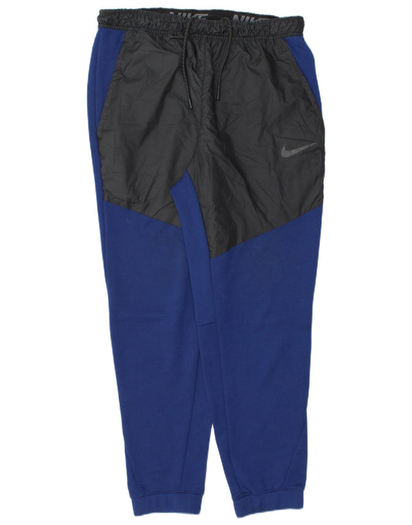Calça de treino masculina Nike Joggers grande azul colorblock poliéster