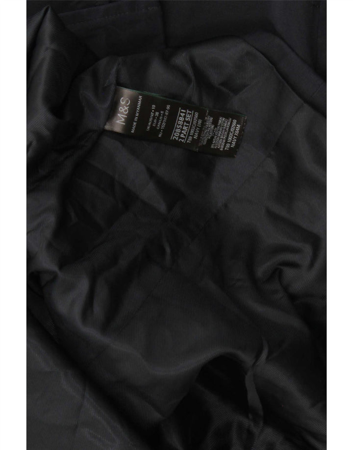 Sobretudo feminino Marks & Spencer UK 10 pequeno poliéster azul marinho