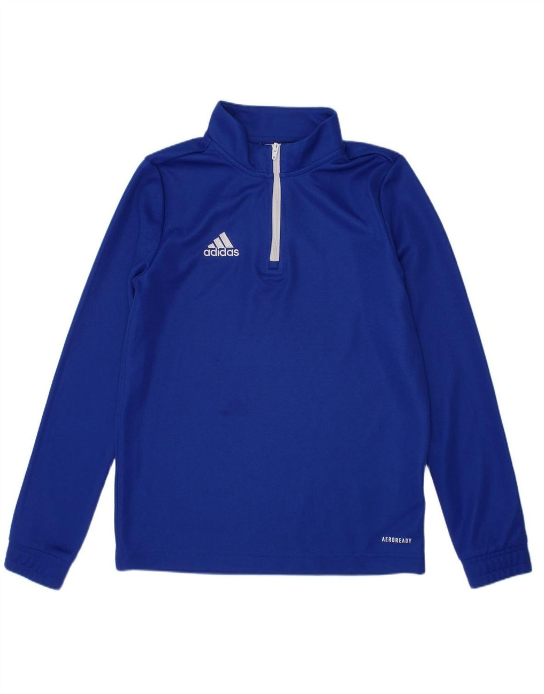 ADIDAS Boys Aeroready Zip Neck Pullover Treino Top 9-10 Anos Azul