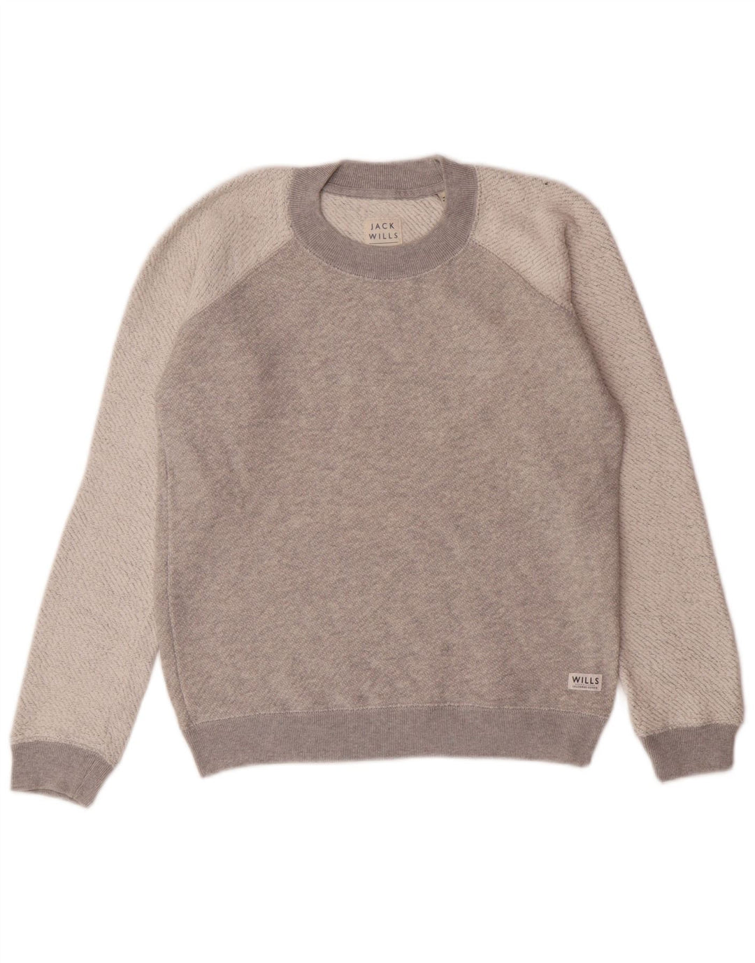 JACK WILLS moletom feminino jumper UK 6 XS cinza colorblock algodão