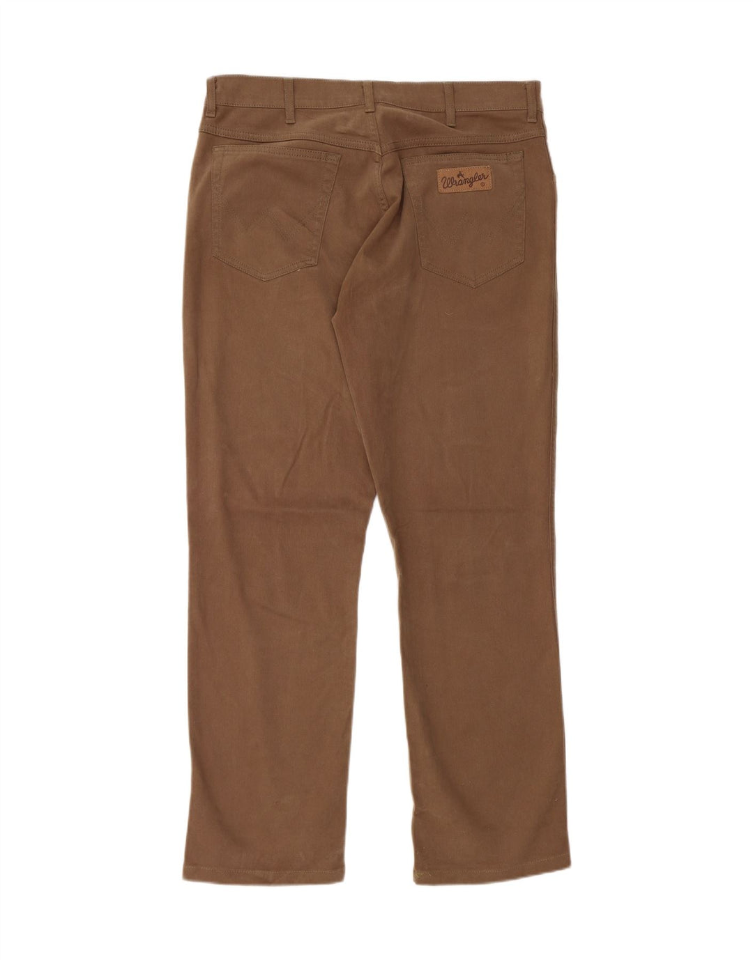 WRANGLER Mens Texas Stretch Straight Casual Trousers W35 L30 Brown Cotton Vintage Wrangler and Second-Hand Wrangler from Messina Hembry 