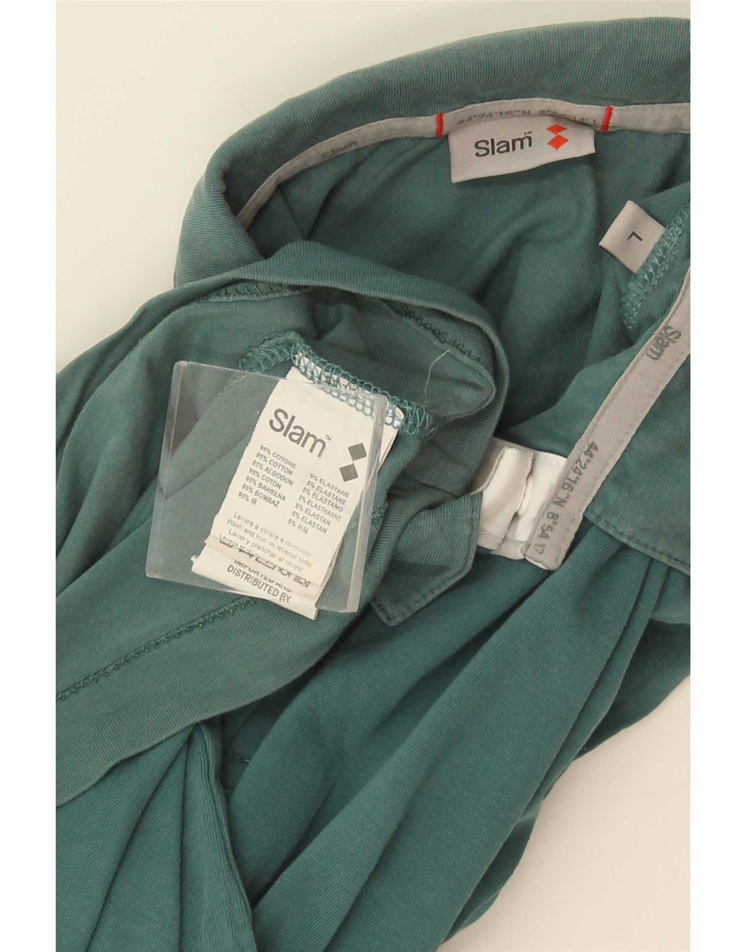 Camisa polo feminina Slam UK 14 grande algodão azul