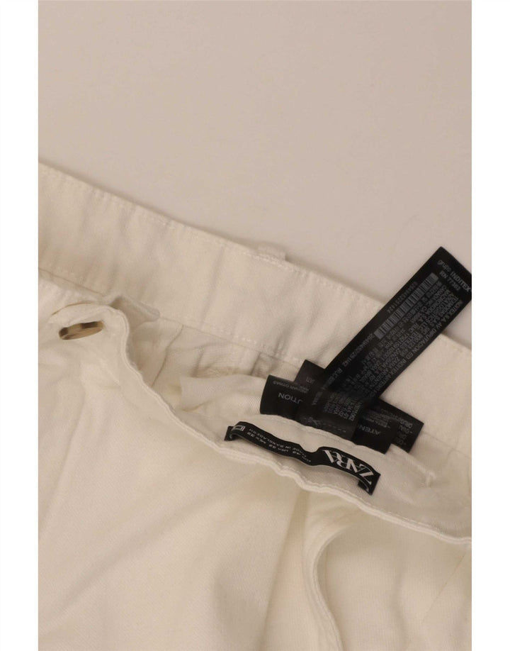Zara Mens Chino Shorts EU 42 Grande W32 Algodão Branco