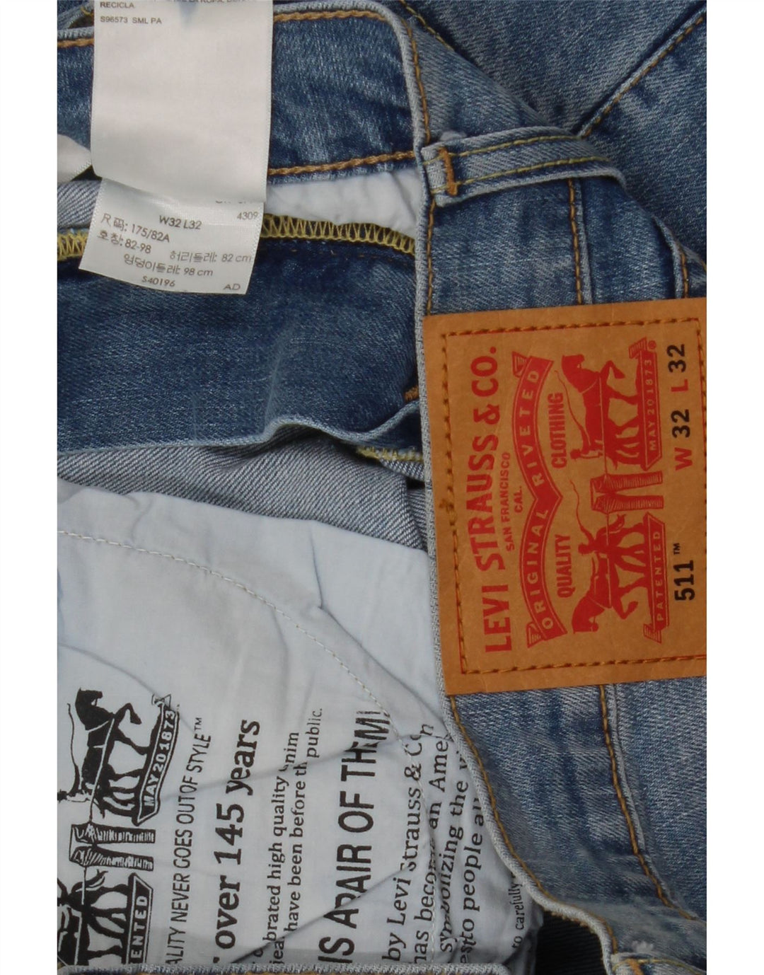 Levi's Masculino 511 Slim Jeans W32 L32 Azul Algodão