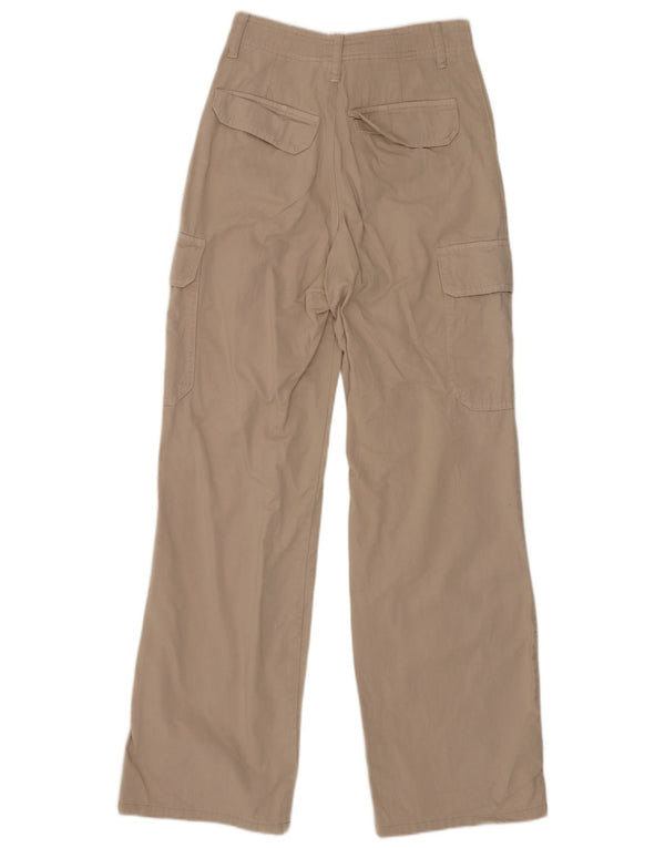 Calça cargo feminina Zara cintura alta com perna larga EU 32 2XS W22 L29 bege