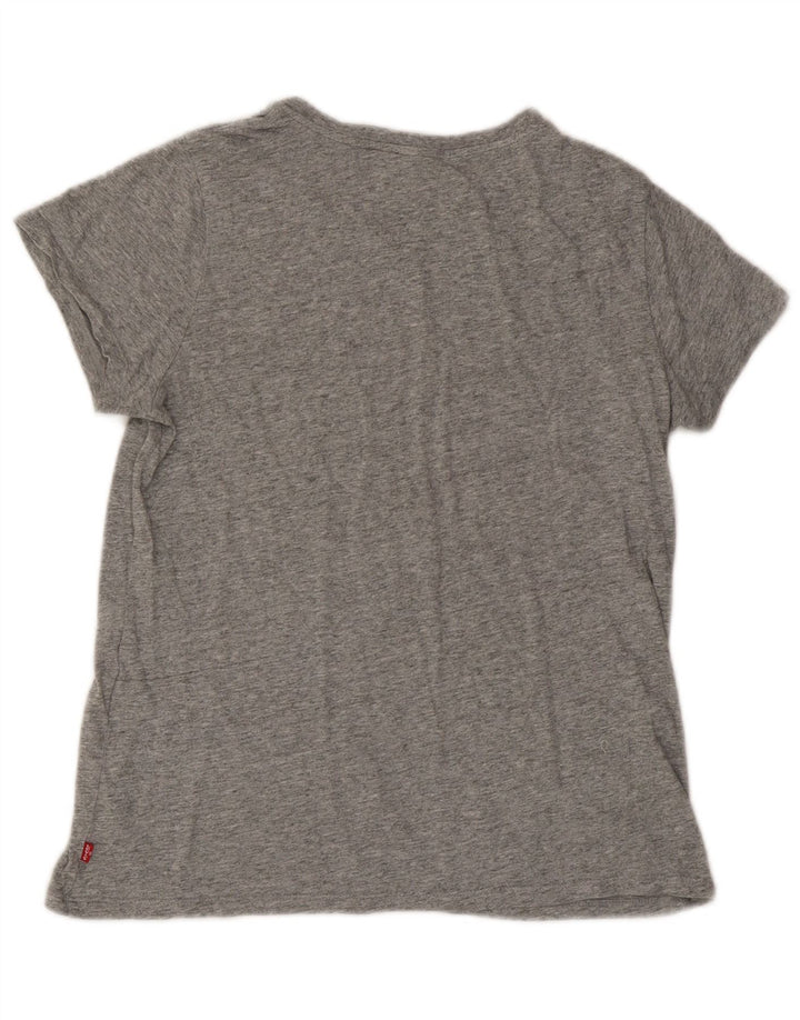 Camiseta feminina gráfica LEVI'S UK 14 cinza médio manchado