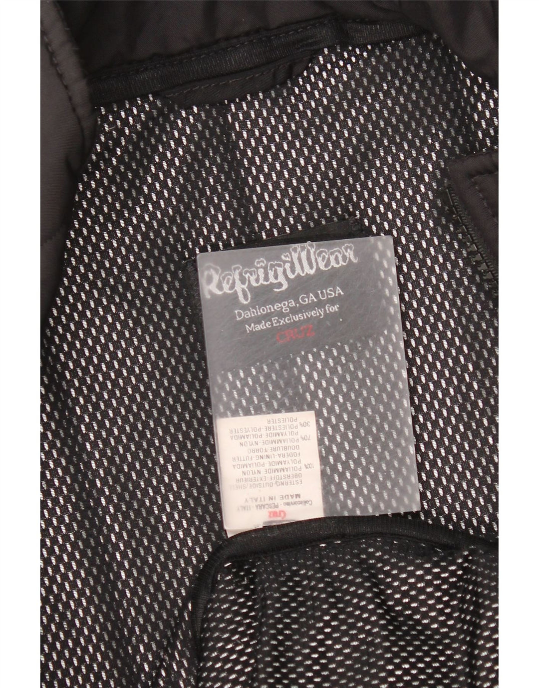 Jaqueta feminina Refrigiwear Cruz acolchoada UK 6 XS preta poliamida