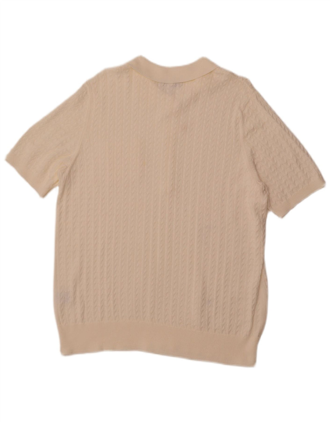 Suéter feminino MONA de manga curta com gola polo UE 48 2XL branco