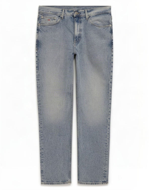 Jeans retos masculinos Tommy Hilfiger W32 L32 algodão azul