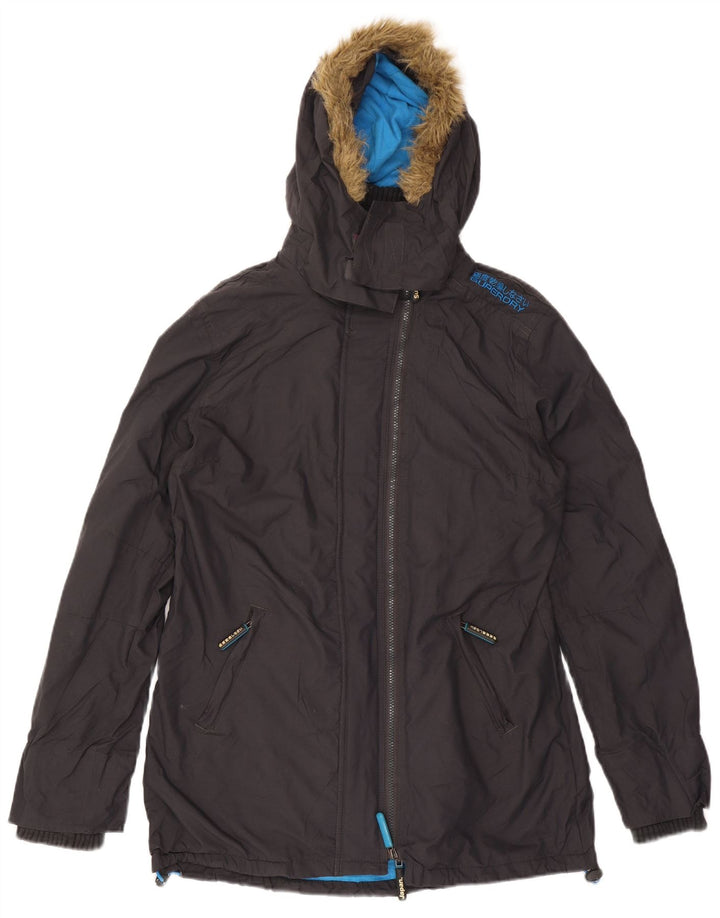 Jaqueta Parka masculina Superdry com capuz UK 40 grande nylon preto