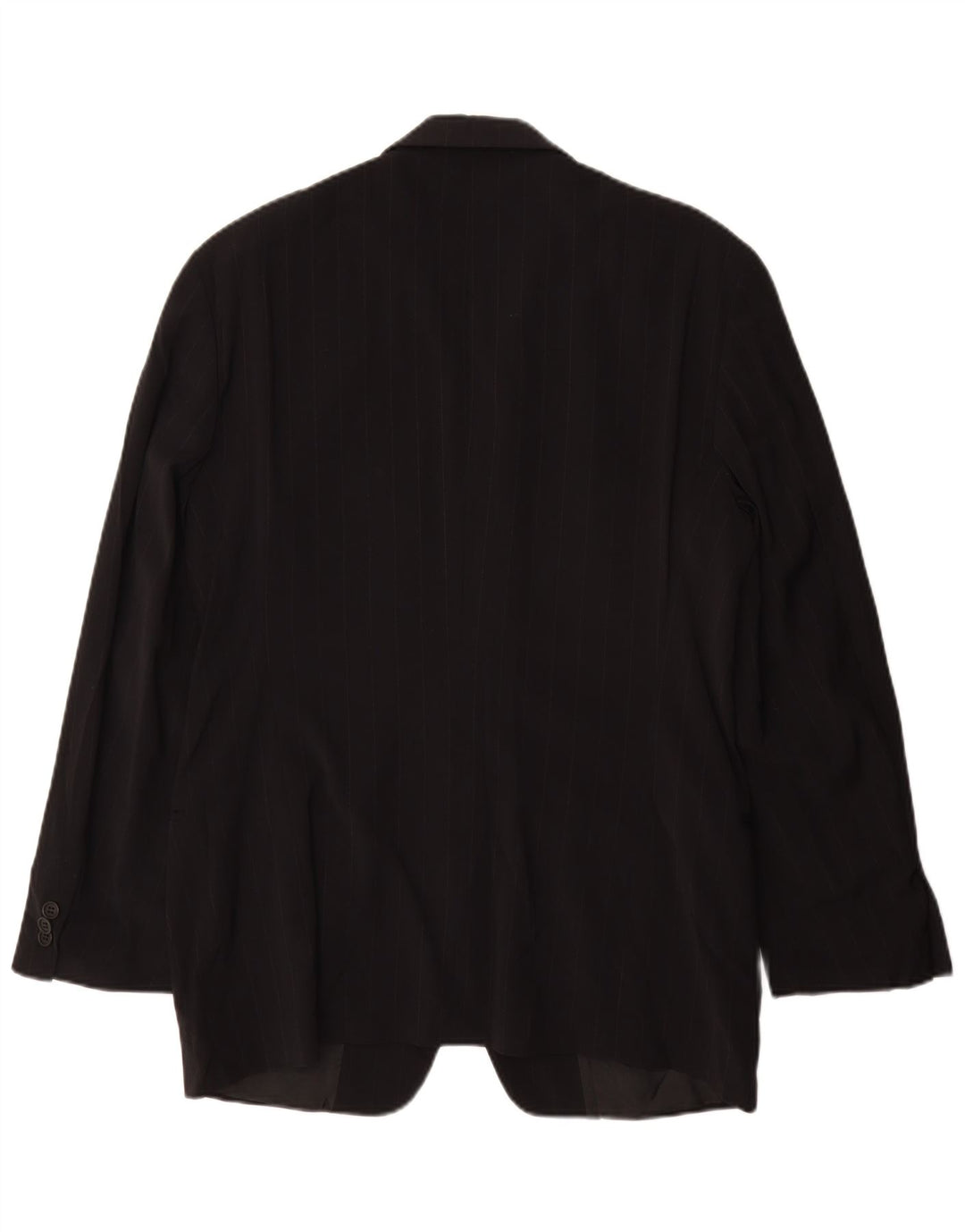 Jaqueta blazer masculina de 3 botões Emporio Armani IT 48 risca de giz preta média