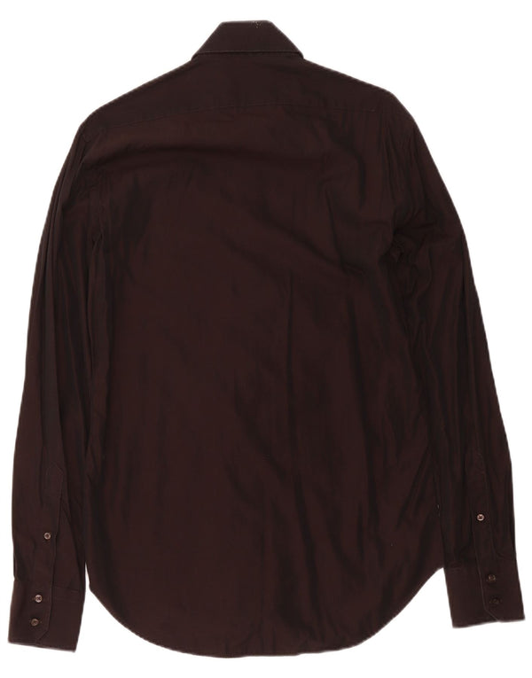 Camisa masculina Zara EU 38 algodão marrom médio