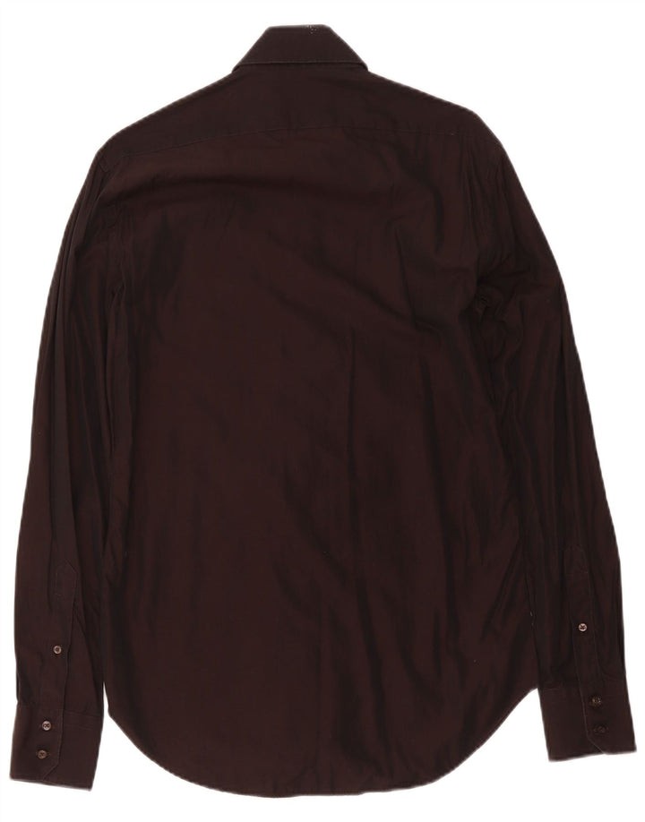 Camisa masculina Zara EU 38 algodão marrom médio