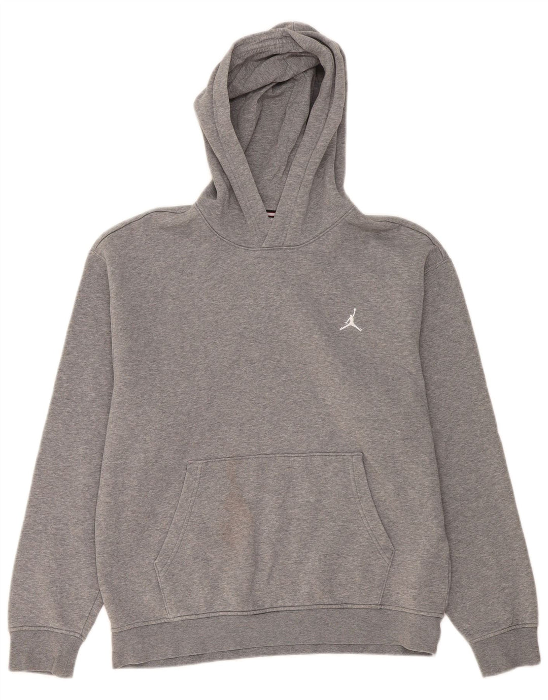 Jordan moletom com capuz masculino cinza médio algodão manchado