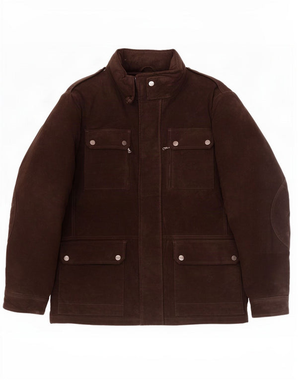 Jaqueta militar masculina Cerruti 1881 IT 56 3XL poliamida marrom