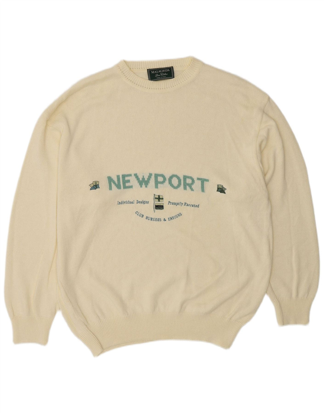 Suéter masculino Malagrida com gola redonda e algodão bege XL