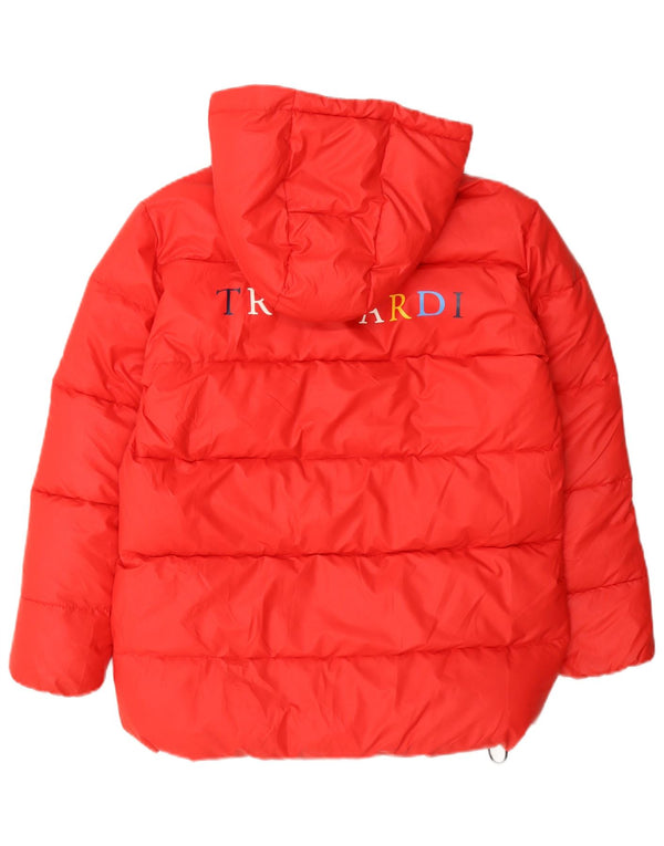 Jaqueta acolchoada com capuz gráfico Trussardi Boys 11-12 anos poliéster vermelho