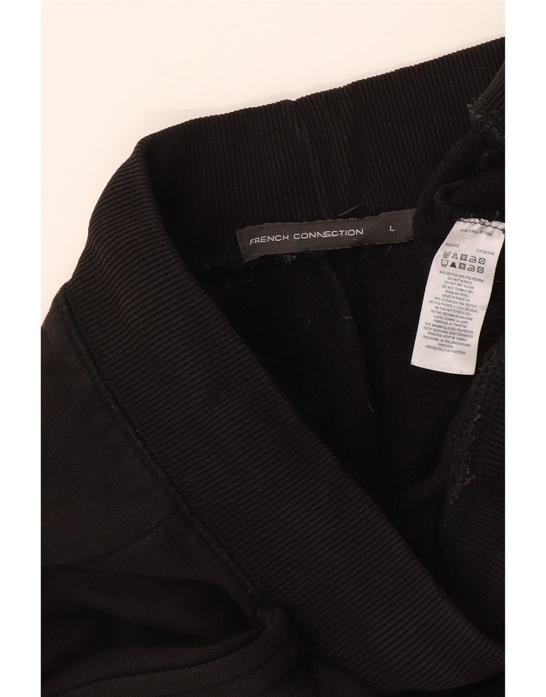 FRENCH CONNECTION Calça de treino masculina Joggers grande algodão preto