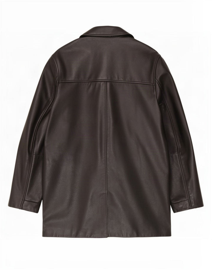 Casaco de couro masculino Banana Republic Reino Unido 38 médio preto