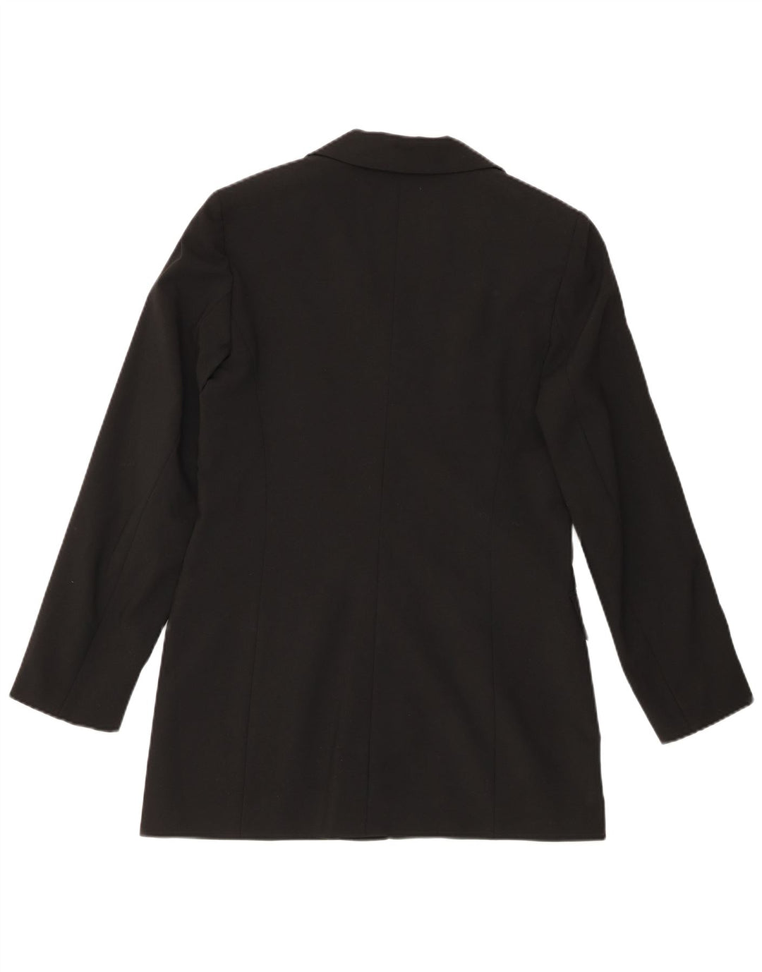 Jaqueta blazer feminina VINTAGE com 3 botões e palangre IT 46 grande poliéster preto