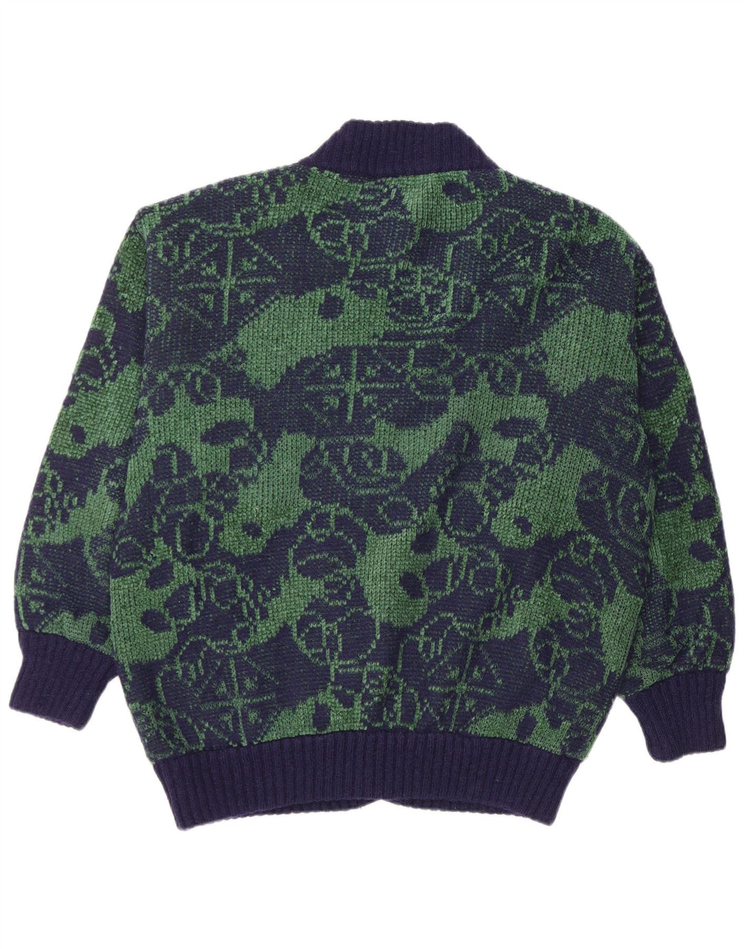 Suéter cardigã masculino Marzia 2XL azul marinho geométrico