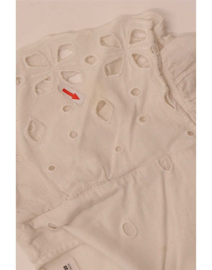 Blusa Zara Meninas Top 6-7 Anos Algodão Branco