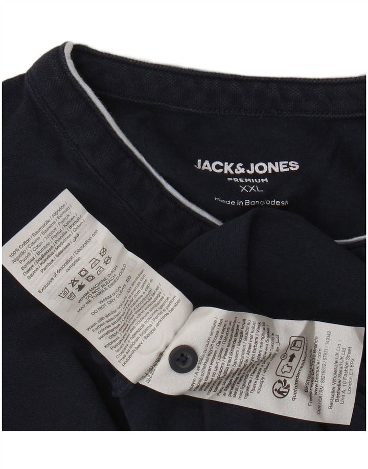 Camisa polo masculina JACK & JONES 2XL algodão azul marinho