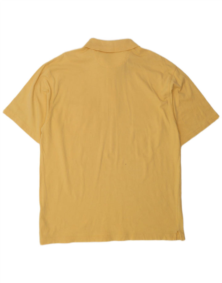 Camisa polo masculina Izod grande algodão amarelo