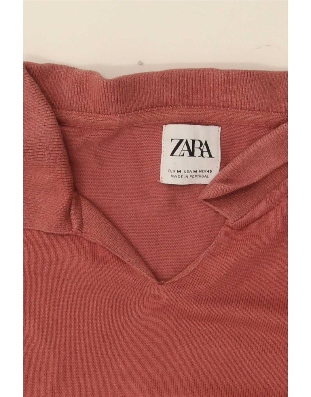 Camisa polo feminina Zara UK 12 rosa médio