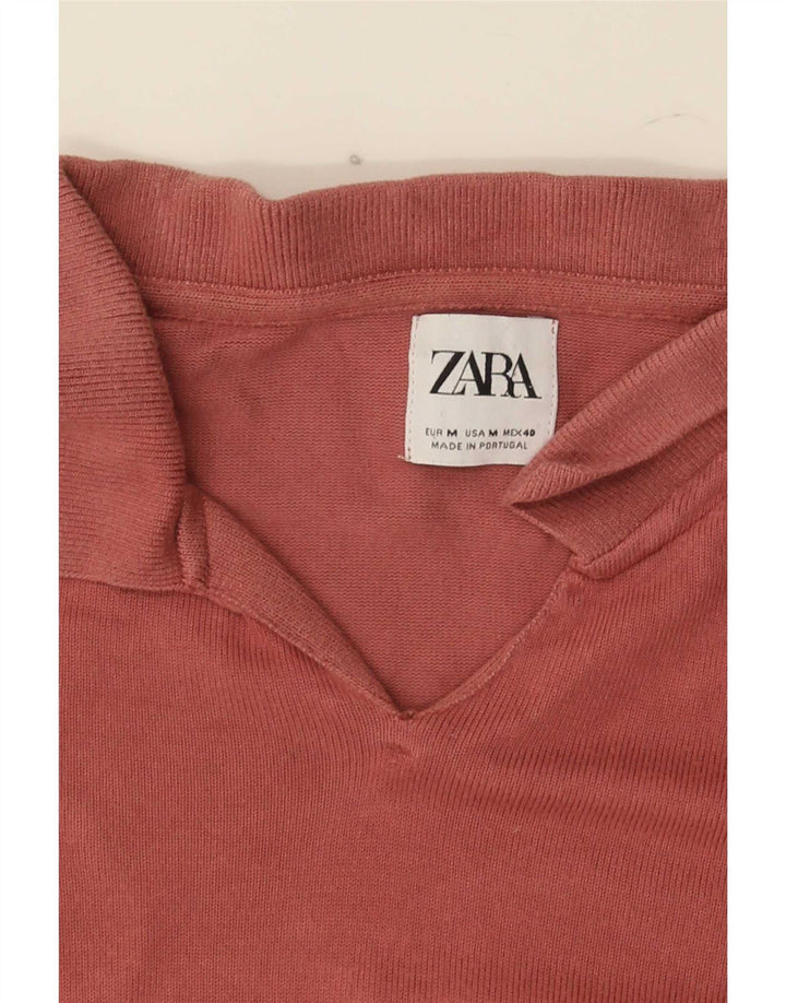 Camisa polo feminina Zara UK 12 rosa médio