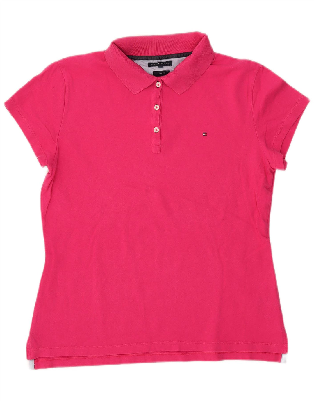 Camisa polo feminina TOMMY HILFIGER Slim Fit Reino Unido 20 2XL algodão rosa