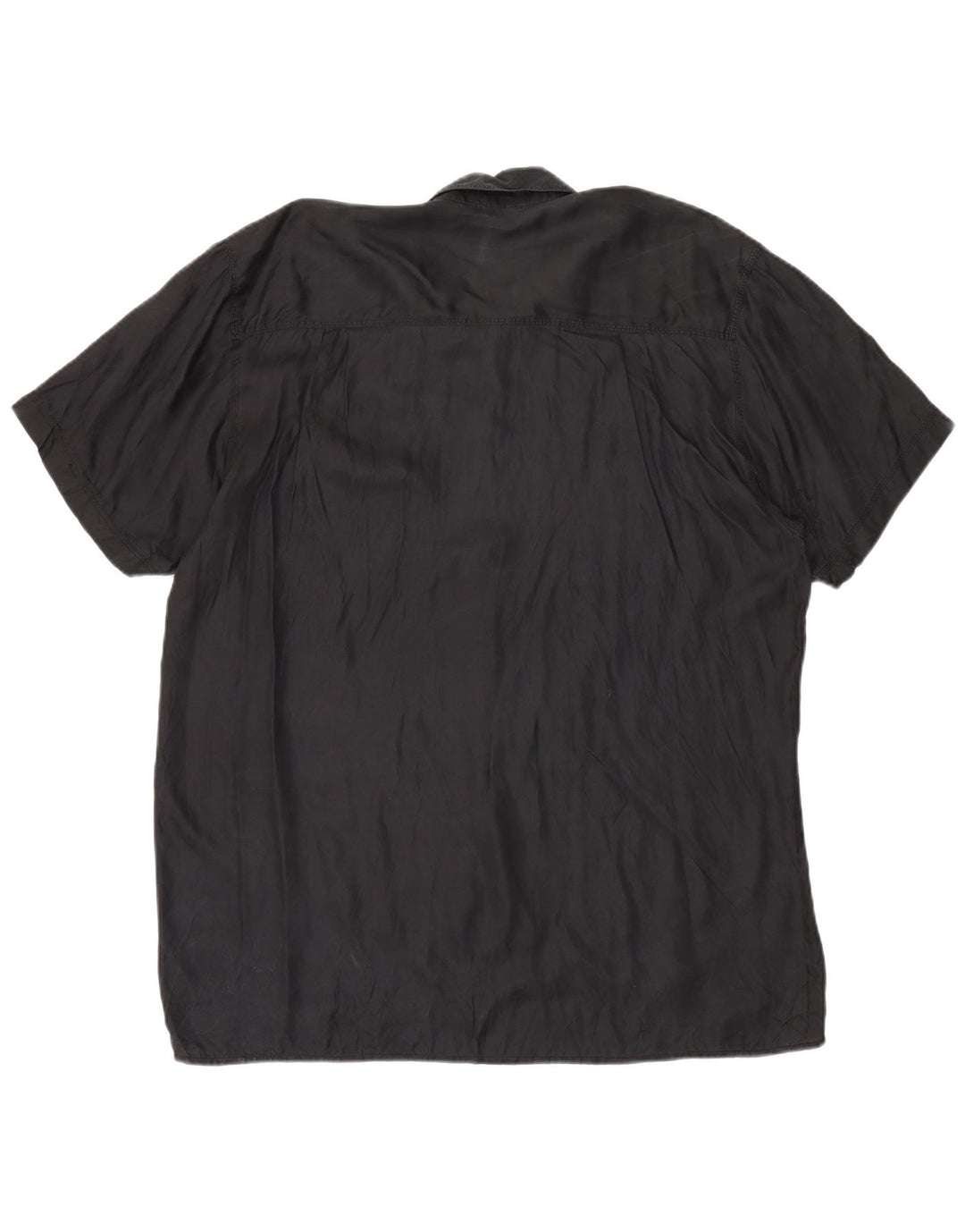 LES CHEMISES Mens Short Sleeve Shirt Large Black