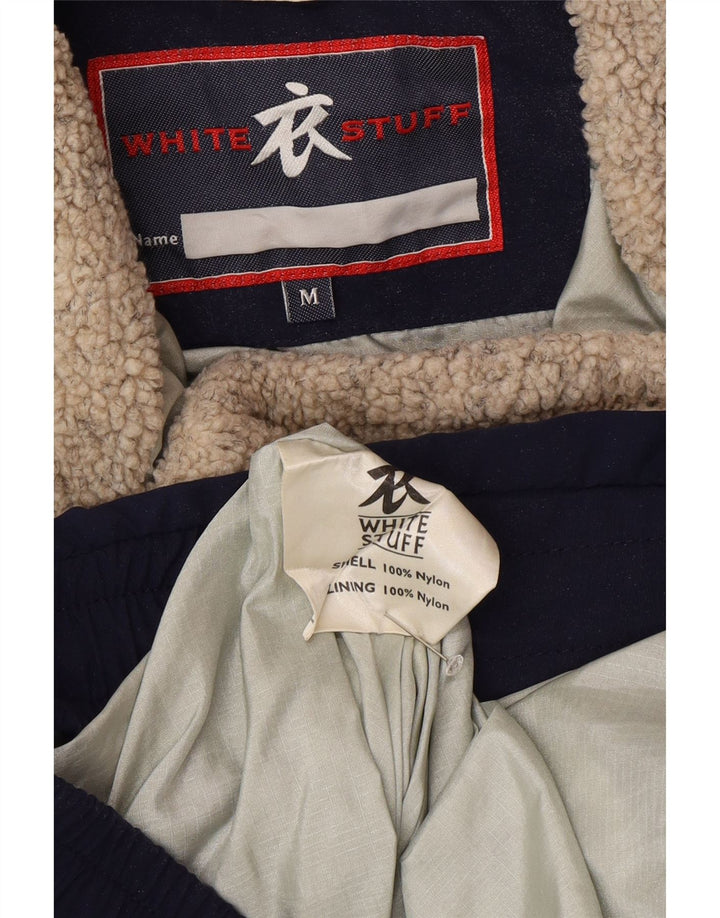WHITE STUFF Mens Pullover Sherpa Rain Jacket UK 38 Medium Navy Blue