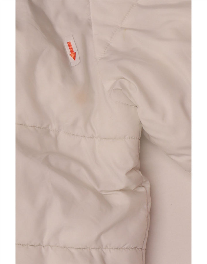 Jaqueta acolchoada masculina Kappa UK 40 grande poliéster colorblock branco