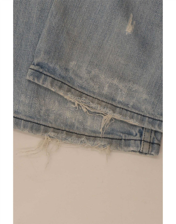 Calça Jeans Lee Feminina Clark Distressed Straight W29 L32 Azul Algodão