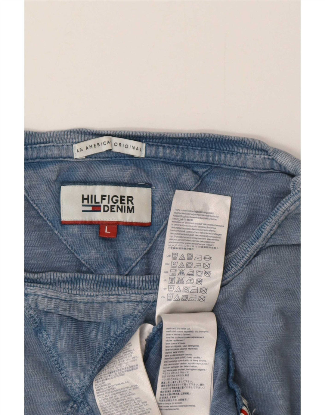 Tommy Hilfiger Camiseta masculina grande algodão azul