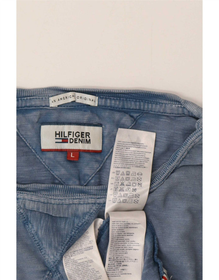 Tommy Hilfiger Camiseta masculina grande algodão azul