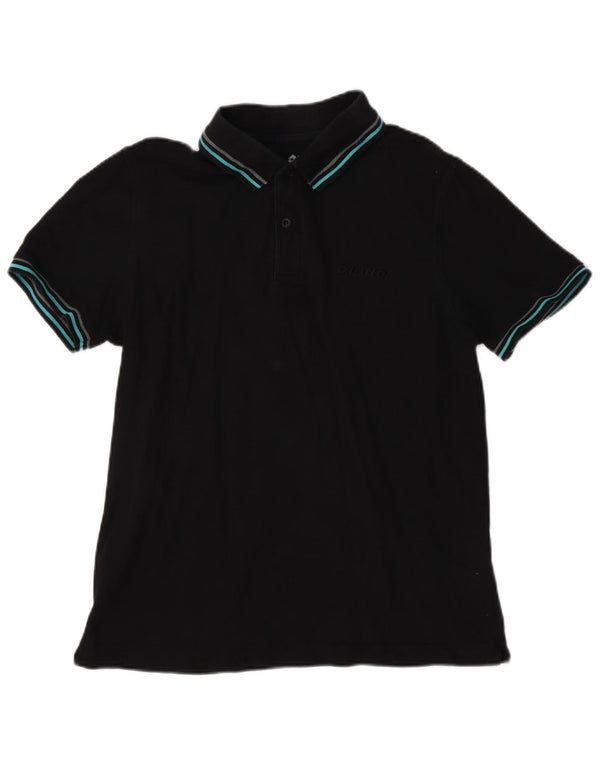 Camisa polo masculina Lotto pequena de algodão preto