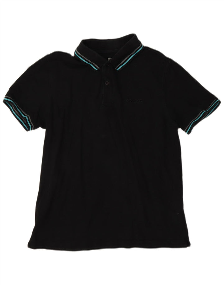 Camisa polo masculina Lotto pequena de algodão preto