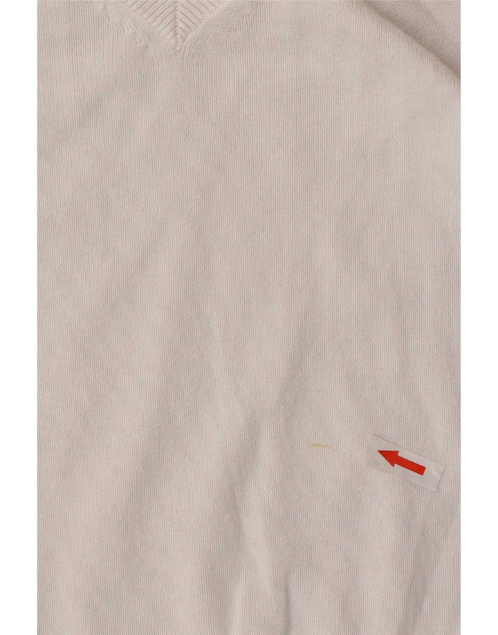 Suéter feminino Zara com decote em V UK 10 pequeno branco