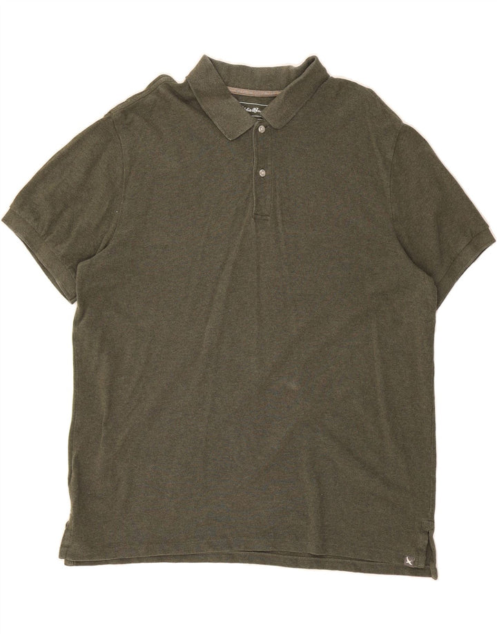 EDDIE BAUER Mens Polo Shirt XL Khaki Cotton Vintage Eddie Bauer and Second-Hand Eddie Bauer from Messina Hembry 