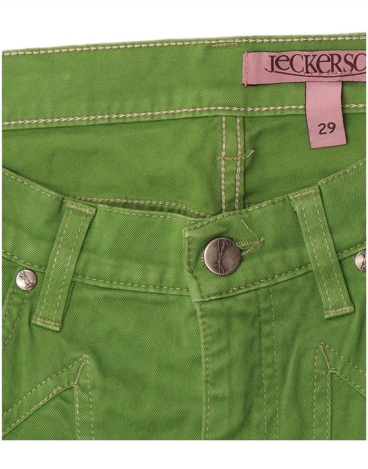 Calça feminina casual reta JECKERSON W29 L31 algodão verde