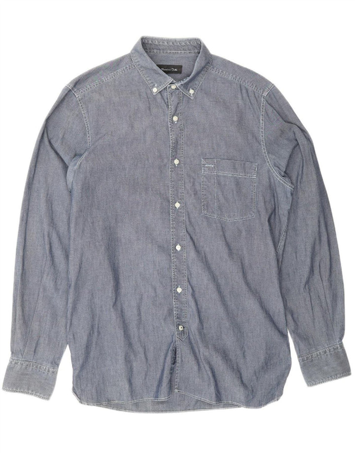 Camisa masculina MASSIMO DUTTI azul médio