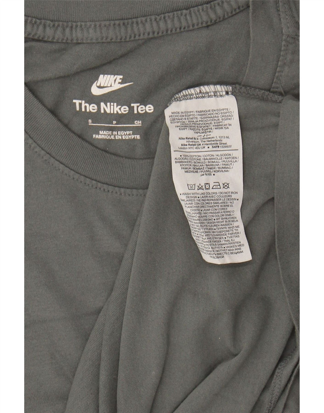 Camiseta masculina NIKE Top Pequeno Algodão Cinza
