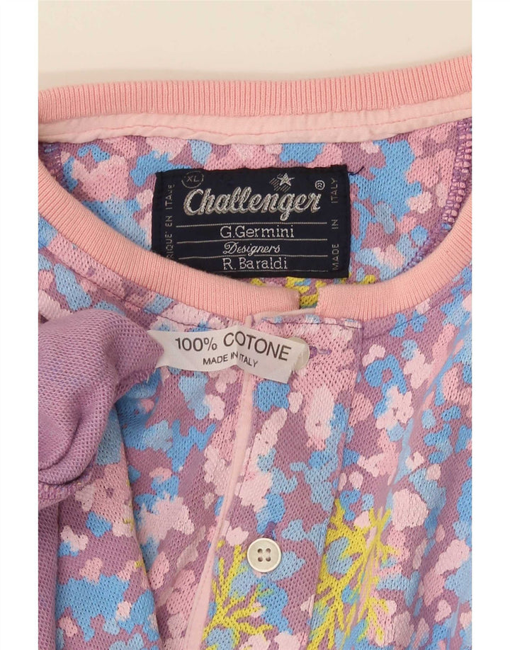 Camiseta masculina Challenger Top XL de algodão floral multicolorido