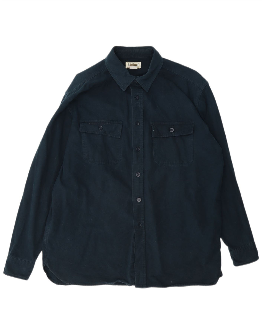 Camisa masculina L.L.Bean Regular Fit grande algodão azul marinho