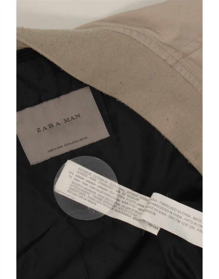 Jaqueta bomber masculina Zara UK 42 XL poliéster cinza